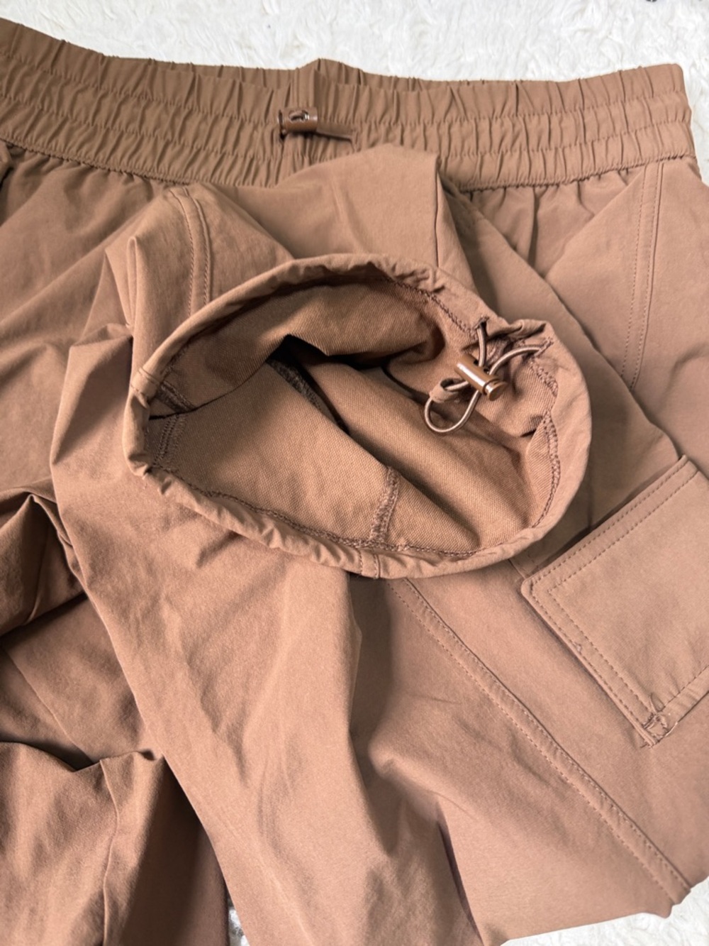 JoyLab Mid Rise Woven Cinched Pants Mocha Brown Cargo jogger active M - Picture 8 of 9